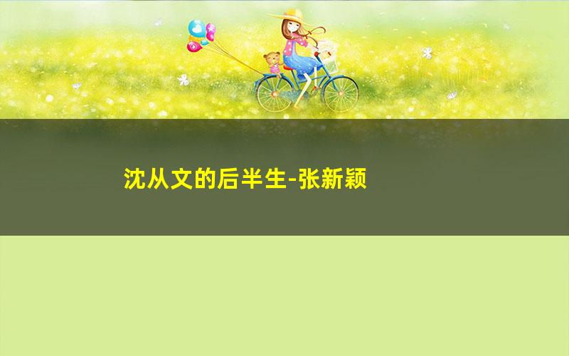 沈从文的后半生-张新颖