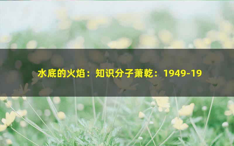水底的火焰：知识分子萧乾：1949-1999