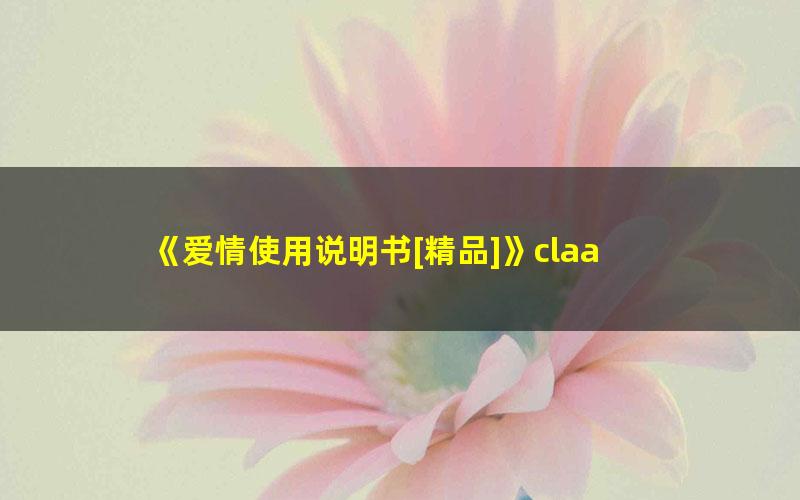 《爱情使用说明书[精品]》claa pdf/azw3/mobi电子版百度夸克网盘免费下载