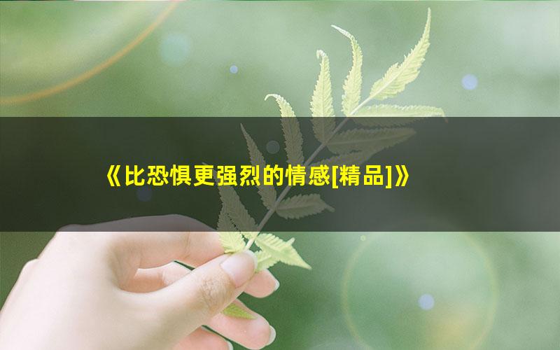 《比恐惧更强烈的情感[精品]》 pdf/azw3/mobi电子版百度夸克网盘免费下载