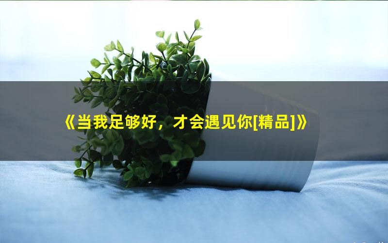 《当我足够好，才会遇见你[精品]》 pdf/azw3/mobi电子版百度夸克网盘免费下载