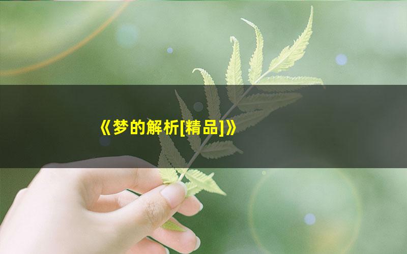 《梦的解析[精品]》