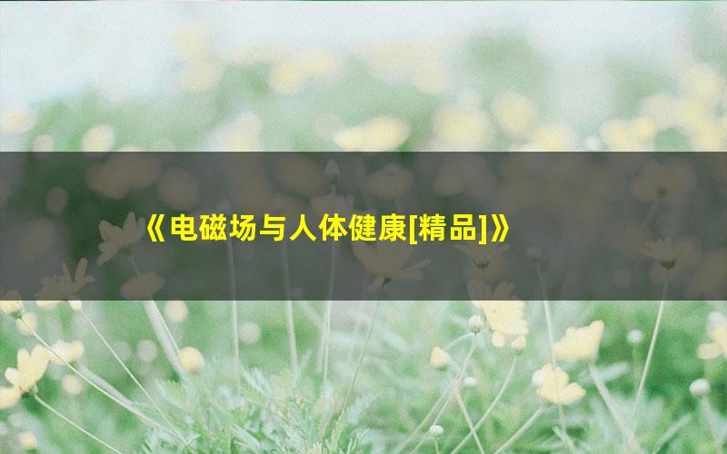 《电磁场与人体健康[精品]》