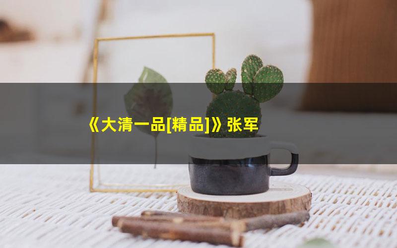 《大清一品[精品]》张军