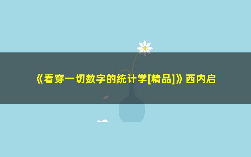 《看穿一切数字的统计学[精品]》西内启