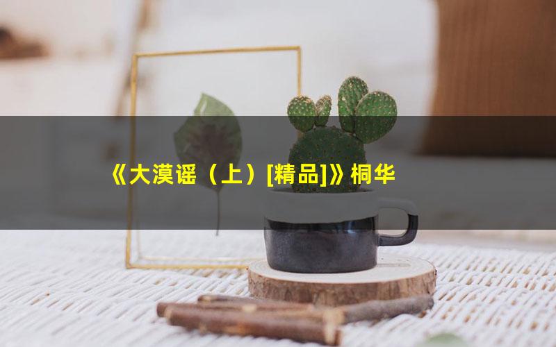 《大漠谣（上）[精品]》桐华
