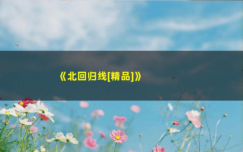 《北回归线[精品]》 pdf/azw3/mobi电子版百度夸克网盘免费下载