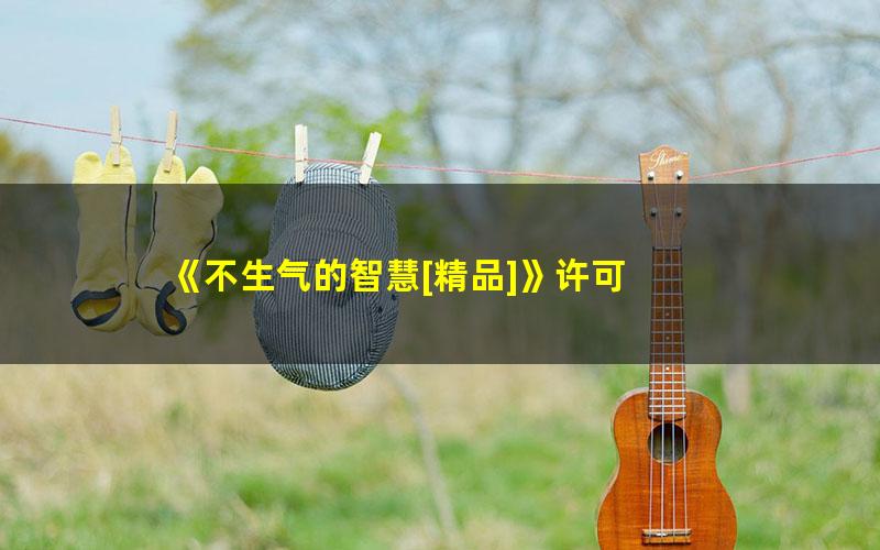 《不生气的智慧[精品]》许可 pdf/azw3/mobi电子版百度夸克网盘免费下载