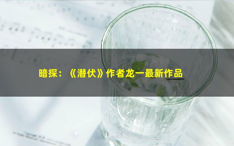 暗探：《潜伏》作者龙一最新作品