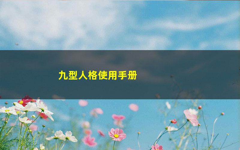 九型人格使用手册