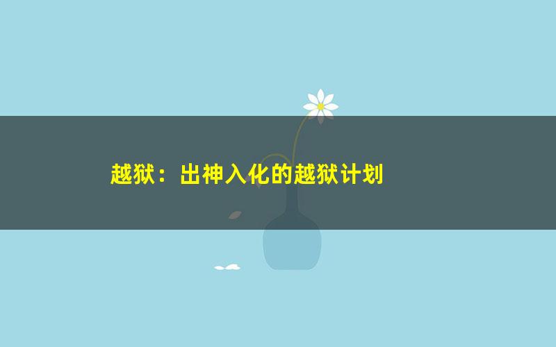 越狱：出神入化的越狱计划
