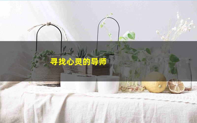 寻找心灵的导师