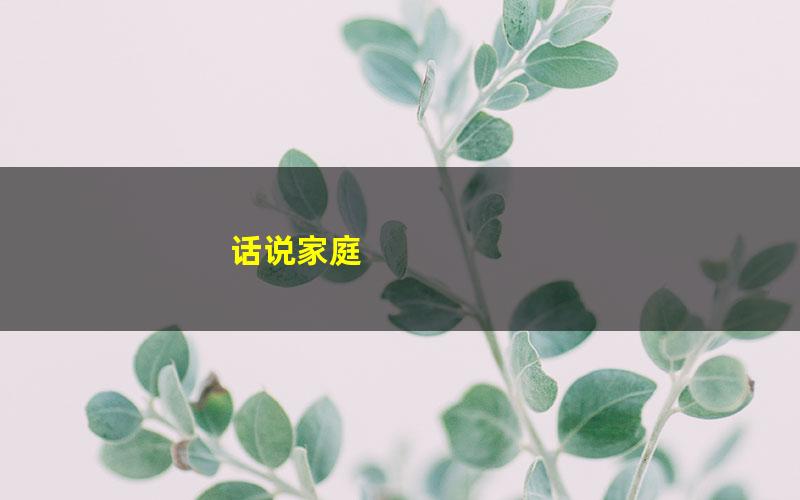 话说家庭