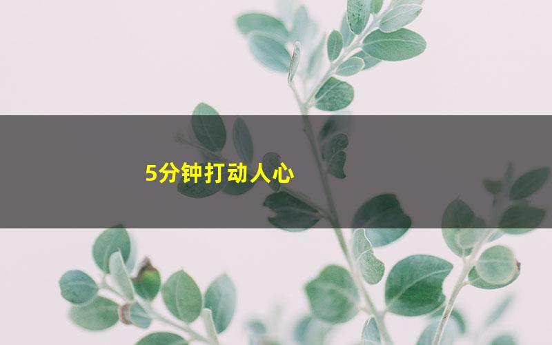 5分钟打动人心
