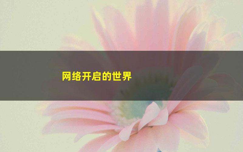 网络开启的世界