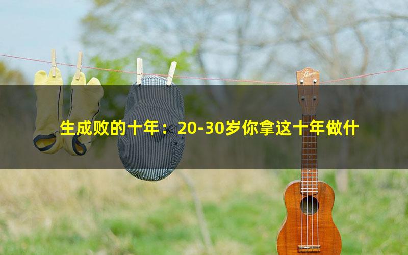 生成败的十年：20-30岁你拿这十年做什么