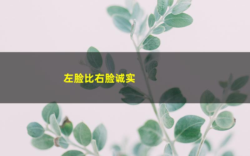左脸比右脸诚实