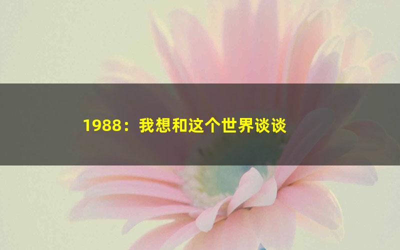 1988：我想和这个世界谈谈