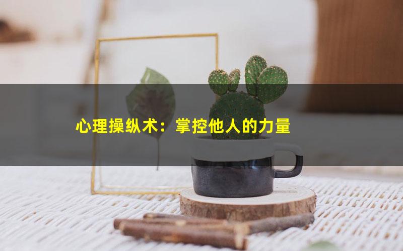 心理操纵术：掌控他人的力量