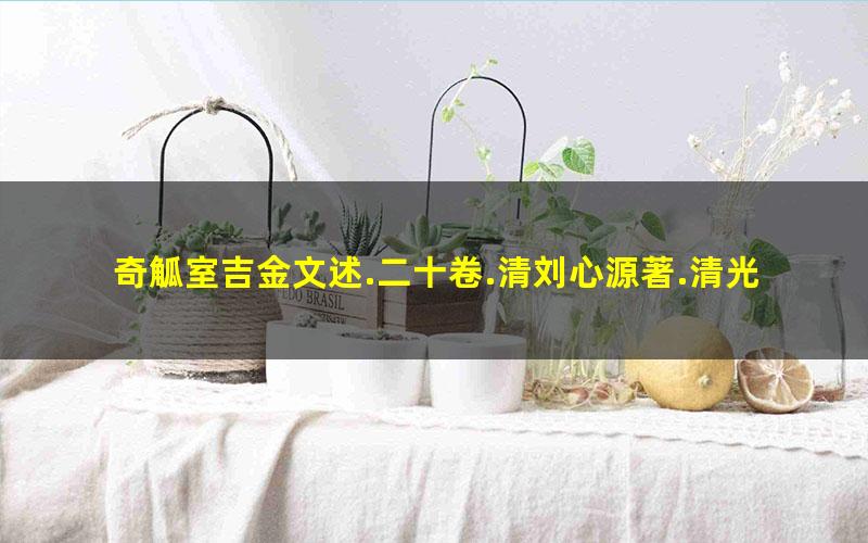 奇觚室吉金文述.二十卷.清刘心源著.清光绪二十八年石印本