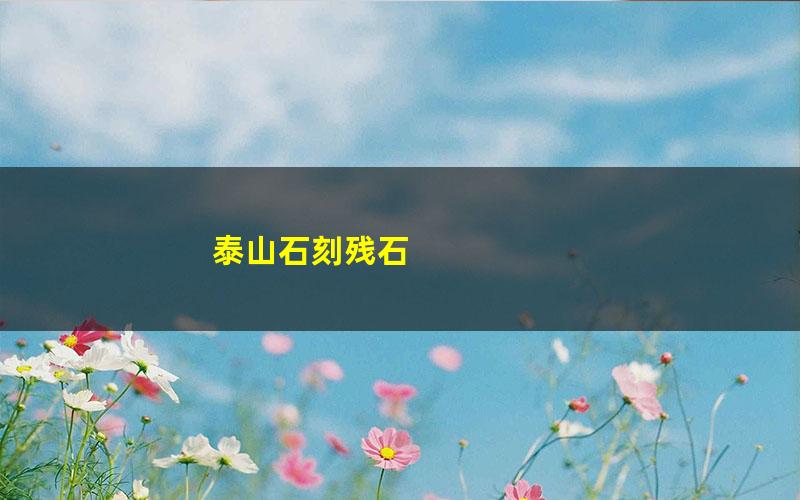 泰山石刻残石 pdf/azw3/mobi电子版百度夸克网盘免费下载