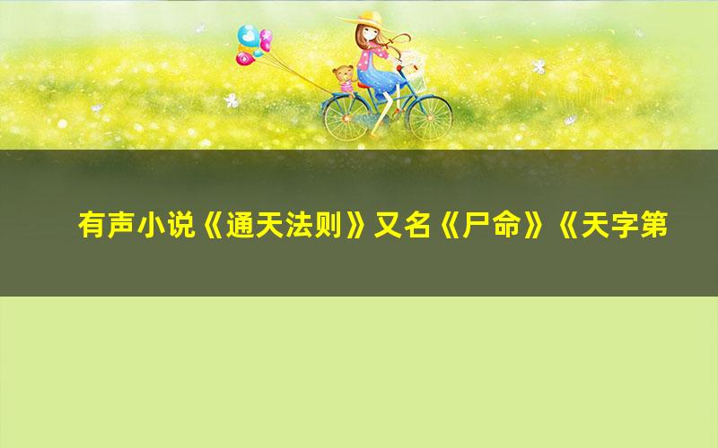 有声小说《通天法则》又名《尸命》《天字第一当》作者作品[MP3][5G]