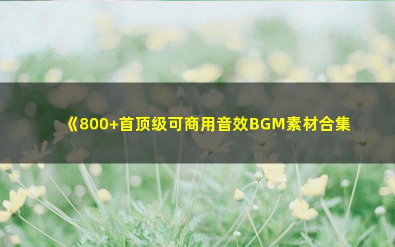 《800+首顶级可商用音效BGM素材合集》全中文分类，精选素材[P3][3.64GB]