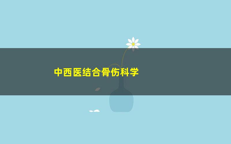 中西医结合骨伤科学 百度夸克网盘免费下载