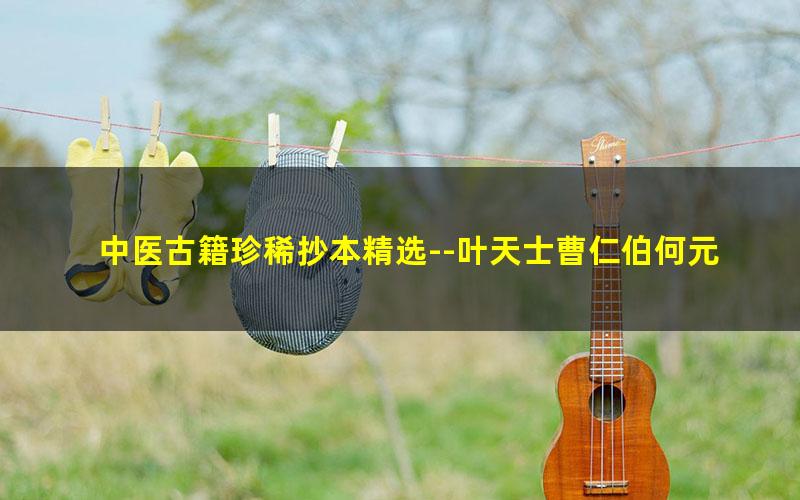 中医古籍珍稀抄本精选--叶天士曹仁伯何元长医案 百度夸克网盘免费下载