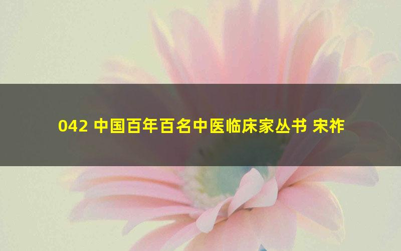 042 中国百年百名中医临床家丛书 宋祚民