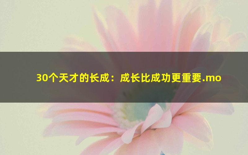 30个天才的长成：成长比成功更重要.mobi