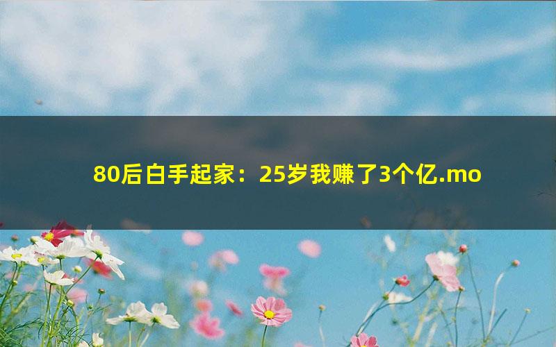80后白手起家：25岁我赚了3个亿.mobi