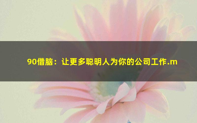 90借脑：让更多聪明人为你的公司工作.mobi