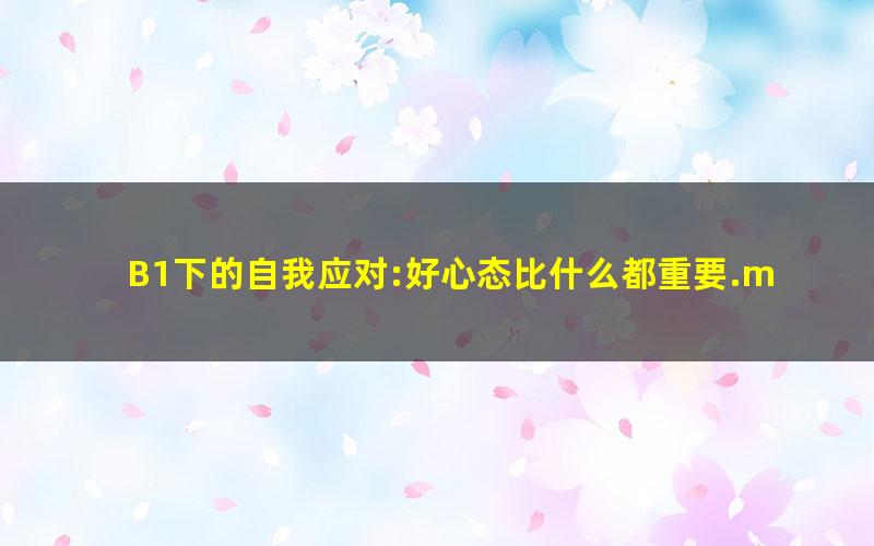 B1下的自我应对:好心态比什么都重要.mobi