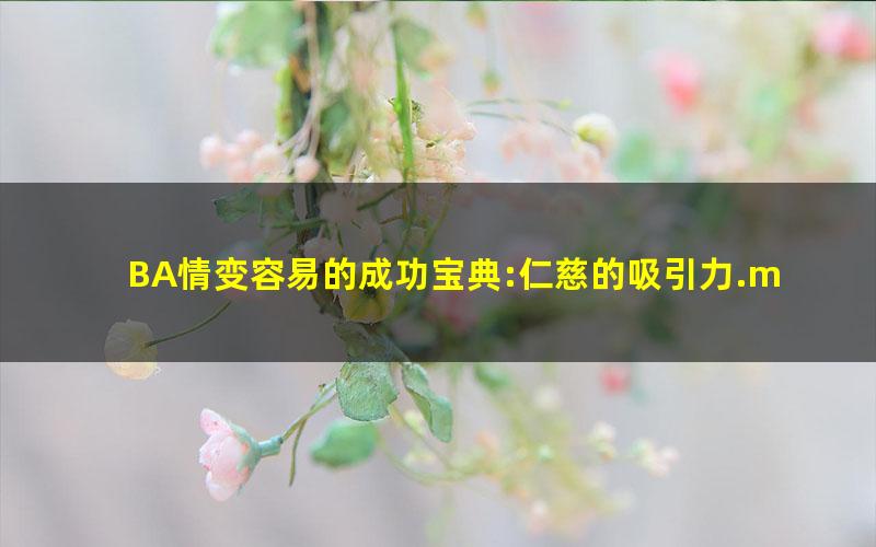 BA情变容易的成功宝典:仁慈的吸引力.mobi