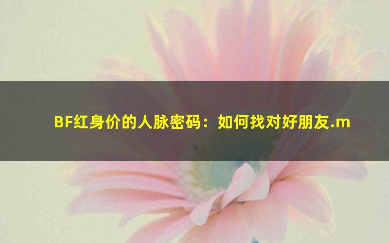 BF红身价的人脉密码：如何找对好朋友.mobi