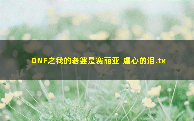 DNF之我的老婆是赛丽亚-虐心的泪.txt