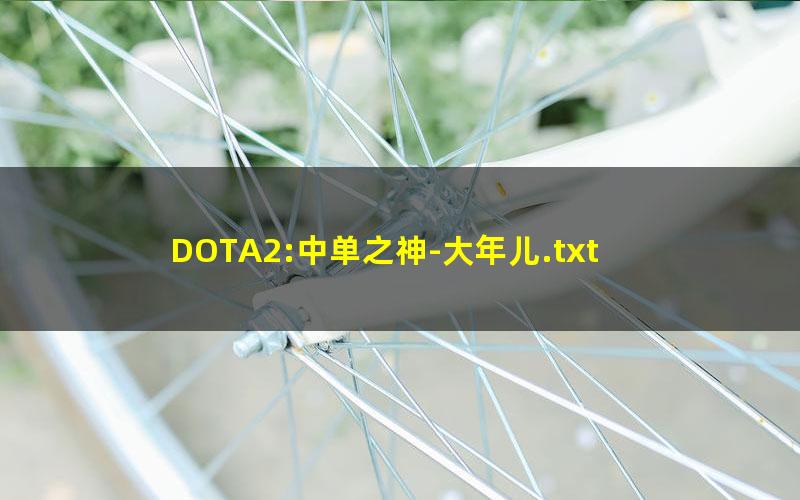 DOTA2:中单之神-大年儿.txt