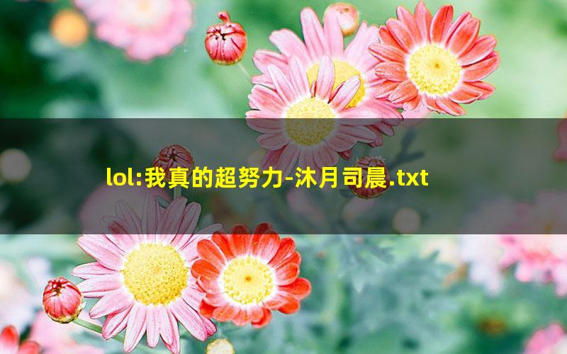 lol:我真的超努力-沐月司晨.txt