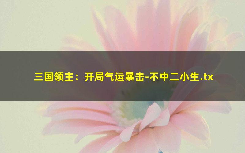 三国领主：开局气运暴击-不中二小生.txt