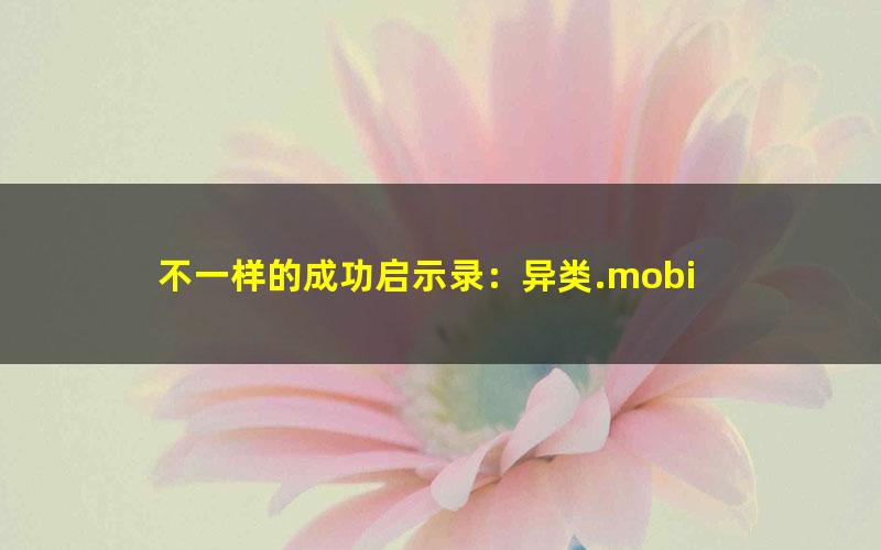 不一样的成功启示录：异类.mobi