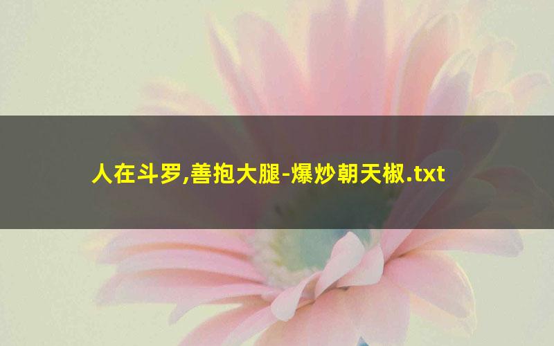 人在斗罗,善抱大腿-爆炒朝天椒.txt