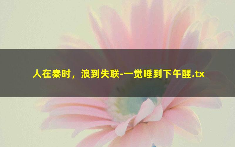 人在秦时，浪到失联-一觉睡到下午醒.txt txt/pdf/azw3/mobi电子版百度夸克网盘下载