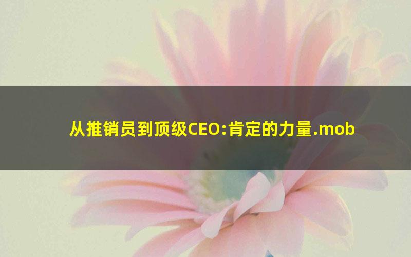 从推销员到顶级CEO:肯定的力量.mobi