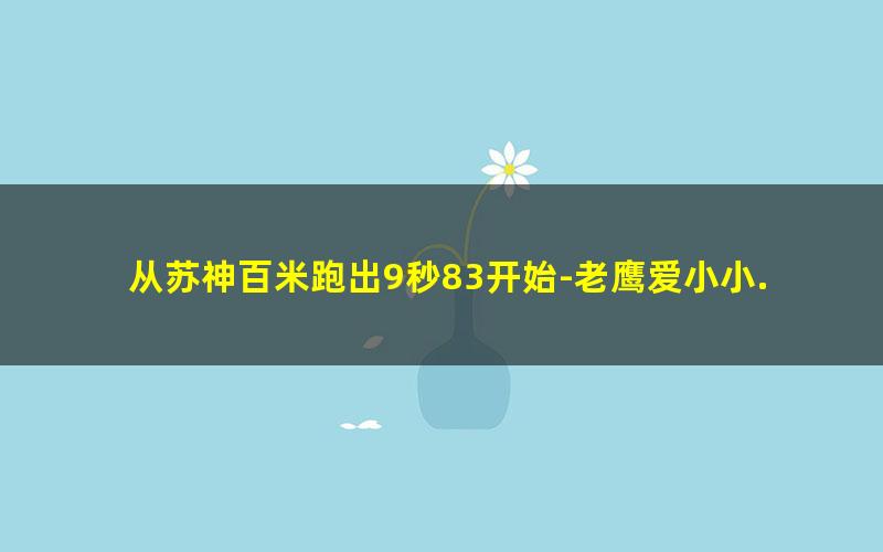 从苏神百米跑出9秒83开始-老鹰爱小小.txt