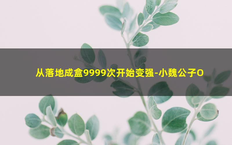 从落地成盒9999次开始变强-小魏公子Oo.txt