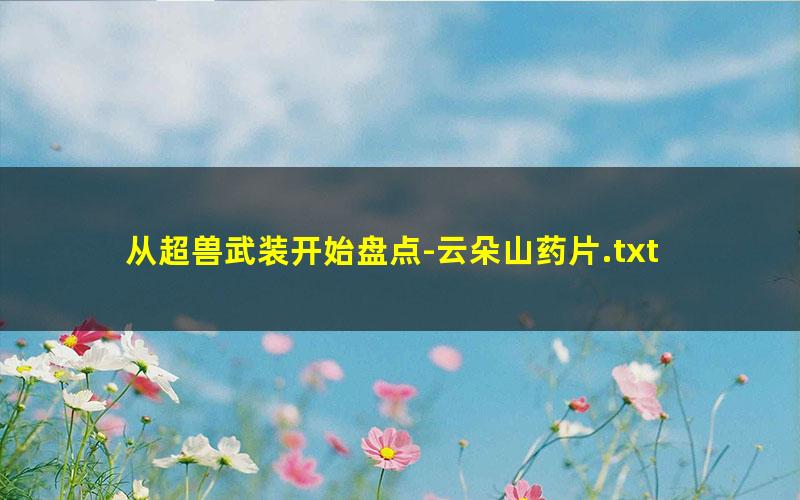 从超兽武装开始盘点-云朵山药片.txt