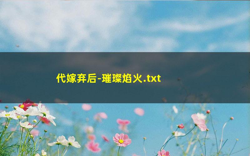 代嫁弃后-璀璨焰火.txt