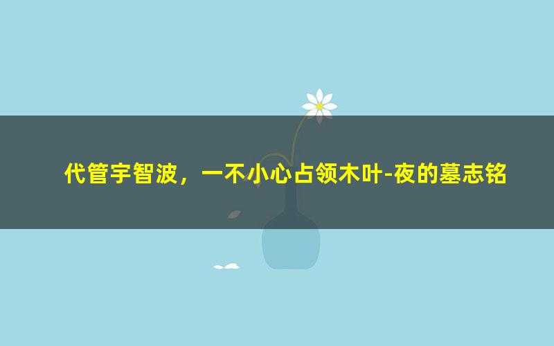 代管宇智波，一不小心占领木叶-夜的墓志铭.txt