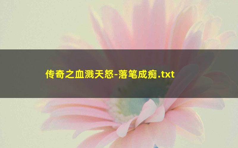传奇之血溅天怒-落笔成痴.txt